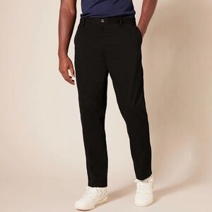 Amazon Essentials Men’s Slim-fit Flat-front Chino pant in black. 29W X 30L